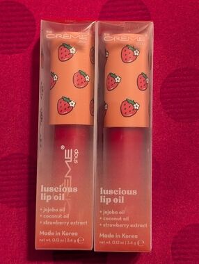 *Sale* The Crème Shop Luscious Lip Oil In Strawberry Jelly Bundle Of Two 🆕